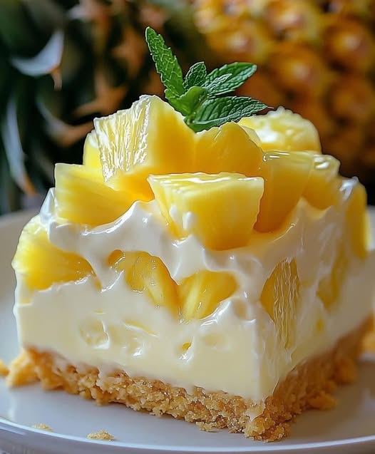 Easy Steps To Make No-bake Pineapple Cream Dessert – Yummy Recipes